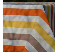 Nappe enduite Rayure Jaune - Ovale 160x240cm Fleur de Soleil