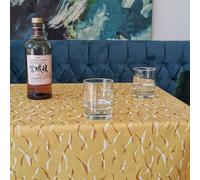 Nappe enduite Vagues jaunes - Ronde diam 160cm Fleur de Soleil