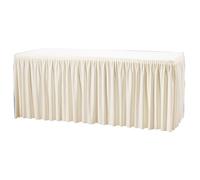 Nappe et jupe de table combinée - MATÉRIEL CHR PRO - 1 8 m - Froncée écru - Polyester lavable - Pour table pliante