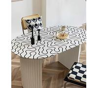 Nappe extensible ovale/rectangulaire imperméable, housse de table d'angle élastique, protection de table résistante à l'huile pour cuisine, salle à manger, barbecue, pique-nique, fête