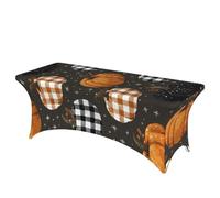 Nappe extensible rectangulaire de 1,8 m - Motif à carreaux de buffle - Lavable et infroissable - Pour terrasse, mariage, banquet, fête, événement