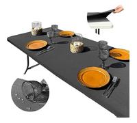 Nappe Extérieur Imperméable Jardin Noire 182x76, Modèle Rectangulaire Anti tache Ajusté Avec Élastique, Extensible, NAPPE DE TABLE