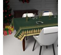 Soleil d'ocre, Nappe Festive imprimée Anti-tâches Rectangle 140x240 cm Foret