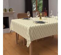 Soleil d'ocre, Nappe Festive Rectangle Anti-tâches en Pur Coton 160x300 cm Celeste Or
