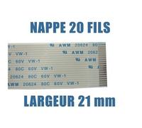 KALEA-INFORMATIQUE Nappe flexible FPC plate 20 fils AWM, pas 1mm, longueur 100mm largeur 21mm. Connecteurs sur la même face de la nappe FPC