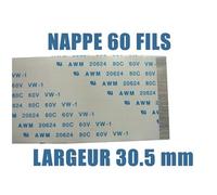 KALEA-INFORMATIQUE Nappe flexible FPC plate 60 fils AWM, pas 0.5mm longueur 200mm largeur 30.5mm. Connecteurs sur la même face de la nappe FPC