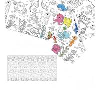 Nappe Géante De 137 X 274 Cm, Nappe De Coloriage Pour Enfants, Nappes En Papier, Nappe Rectangulaire Océan Pour Fêtes, Nappe Éducative, Fournitures De Fête Pour Garçons Et Filles
