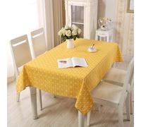 Nappe géométrique rectangulaire en coton 110 x 170 cm jaune pour salon décoration d'intérieur élégante et nappe facile à nettoyer
