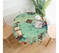 Nappe Gouvernail De Navire Ancien, Compas Océanique Nappes Décoratif Durabilité Nappe De Table pour Décoration Pique-Niques Fête 152Cm