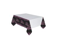 Amscan Nappe en plastique Celebration 9900572 Rose/Noir 137 x 259 cm Rectangulaire