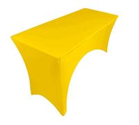 Nappe/housse en élasthanne extensible avec un côté dégagé en arc pour table de 1,8 m, buffet/DJ, 183 x 75 x 75 cm