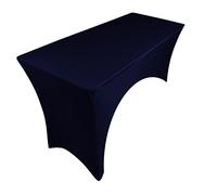 Nappe/housse en élasthanne extensible avec un côté dégagé en arc pour table de 1,8 m, buffet/DJ, 183 x 75 x 75 cm