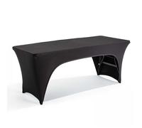 Nappe housse pour table pliante 180cm double ouverture noir Rekkem - Oviala