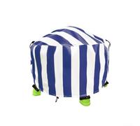Nappe imperméable pour tables de sable et d'eau d'extérieur avec boutons-pression et cordon de serrage, fabriquée à partir de tissu Oxford 210D pour protéger contre la saleté (rayures bleues)