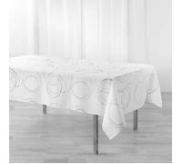 Nappe Imprimé Métallisé ""Bully"" 150x300cm Blanc