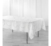 Douceur d'Intérieur Nappe imprimée métallisée Bully 150x300 cm Blanc