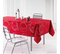 Douceur d'Intérieur Nappe de fête Bully rectangulaire 150×300 cm polyester imprimé métallisé rouge