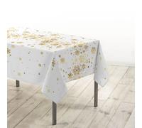 Douceur d'Intérieur Nappe de fête Constellation 150x240 cm Polyester imprimé métallisé Blanc/Or