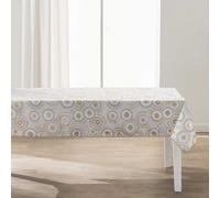 Nappe Imprimé Métallisé "Eclipse" 145x240cm Blanc