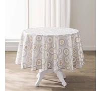 Nappe Imprimé Métallisé "Eclipse" 180cm Blanc