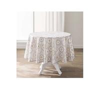 Nappe Imprimé Métallisé "Eclipse" 180cm Blanc