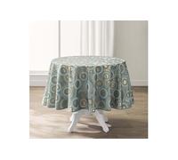 Nappe Imprimé Métallisé "Eclipse" 180cm Vert Sauge