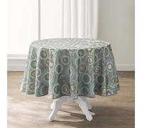 Nappe Imprimé Métallisé "Eclipse" 180cm Vert Sauge