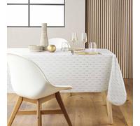 Douceur d'Intérieur Nappe Piana 145x240 cm Polyester imprimé métallisé Naturel