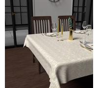 Soleil d'ocre, Nappe impriméé Anti-tâches carrée 180X180 cm Gold Blanc