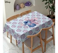 Nappe imprimée de style couple Stitch et Angel Disney, base bleu clair - convient pour la cuisine et la salle à manger de la maison 55,12 po * 70,87 po / 140 cm * 180 cm,55,12 po * 94,49 po / 140 cm *