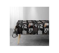 Nappe antitache rectangulaire - 150 x 300 cm - Feuillages et Motifs graphiques Noir