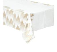 Atmosphera Créateur d'intérieur - Nappe Imprimée Sapin "Colorama" 140x360cm Blanc & Or Blanc G