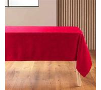 Nappe Jacquard Imprimé "Flocons" 140x240cm Rouge