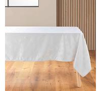 Douceur d'Intérieur, Nappe Rectangle (140 x 300 cm) Flocons Blanc, Jacquard