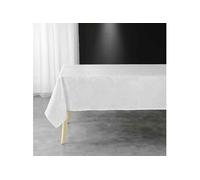Nappe de table DOUCEUR D'INTERIEUR Nappe rectangle Plumette à imprimés plumes en jacquard - Blanc - 140 x 240 cm