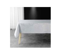 Nappe rectangle Plumette à imprimés plumes en jacquard - Gris clair - 140 x 240 cm Gris clair