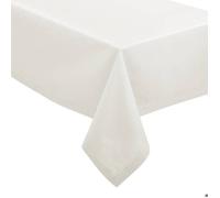 Nappe ""Jane"" coton chambray blanc 140x240cm - Atmosphera createur d'interieur