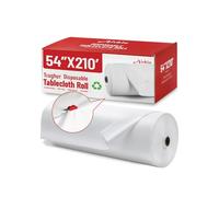 Nappe jetable en plastique blanc de 60 m x 137,2 cm avec n'importe quel cutter coulissant pour pique-nique, fête, anniversaire, mariage