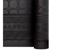 Nappe Jetable Papier Noir Damassé | Gamme Elégance | Kit de 2 Rouleaux de 25 M Soit 50 M | Largeur 1,18 M | Papier Damassé Déperlant | Déco de Table de Fêtes - Banquets - Séminaires