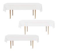 Nappe jetable rectangulaire - DOK - 173x138 cm - Blanche - Lot de 3 - Étanche - Anti-tache - Usage unique - Matière PEVA