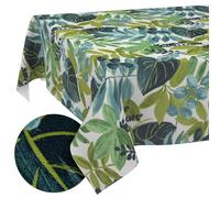 Nappe Lavable, Effet Lotus, Facile d'entretien, en Coton et Polyester, Anti-Taches, pour extérieur, Table de Jardin, Tropicale, 120 x 140 cm