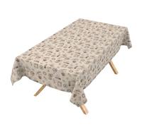 Nappe Lavable - Effet Lotus - Facile d'entretien - en Coton et Polyester - Anti-Taches - pour l'extérieur - Café - 240 x 140 cm