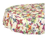 Nappe lavable, en coton et polyester, imperméable, facile d'entretien, protection anti-taches, effet lotus, ovale, 280 x 140 cm Lucia