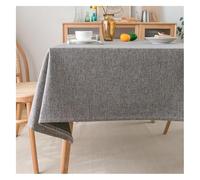 Nappe lavable, Nappe rectangulaire imperméable, style ferme, anti-rétrécissement, douce et infroissable, tissu décoratif(Gray,140 * 140cm)
