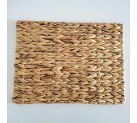 Nappe lavable, Napperons tissés ronds/ellipse/rectangle de 10 à 33 cm, sets table en jacinthe d'eau naturelle, rotin tressé paille, chargeurs la main(Rectangle 30 * 40cm)