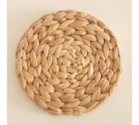 Nappe lavable, Napperons tissés ronds/ellipse/rectangle de 10 à 33 cm, sets table en jacinthe d'eau naturelle, rotin tressé paille, chargeurs la main(18cm)