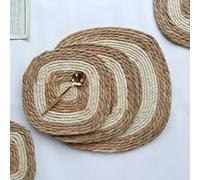 Nappe lavable, Sets de table en rotin Boho tissés à la main, sets jacinthe d'eau, rustiques osier tressé for manger, 20-35 cm(30cm)