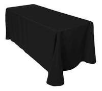 Nappe mariage coton/polyester 80x80 cm, tissu noir uni, lavable repas/fête/anniversaire Label