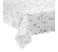 Nappe Motif Étoiles "Colorama" 140x240cm Blanc