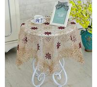 Nappe, Nappes brodées, Couverture de Table Florale en Dentelle, Nappe rectangulaire macramé, Serviette Ronde Anti-poussière for fête Mariage(E,150x150cm(59x59inch))